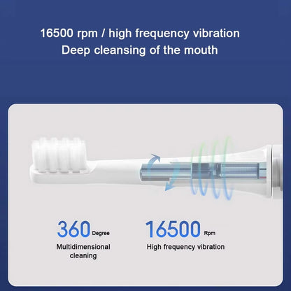 MIJIA T100 Sonic Electric Toothbrush - 30-Day Battery Life, 16500 RPM Vibration, USB Rechargeable, IPX7 Waterproof