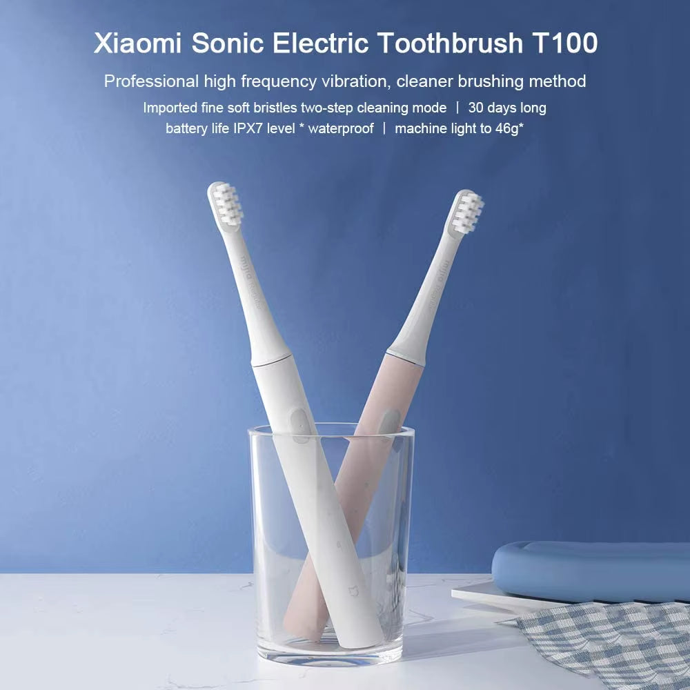 MIJIA T100 Sonic Electric Toothbrush - 30-Day Battery Life, 16500 RPM Vibration, USB Rechargeable, IPX7 Waterproof